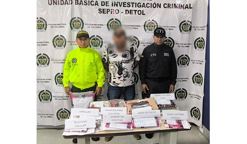 Capturado un hombre en El Espinal por porte ilegal de armas